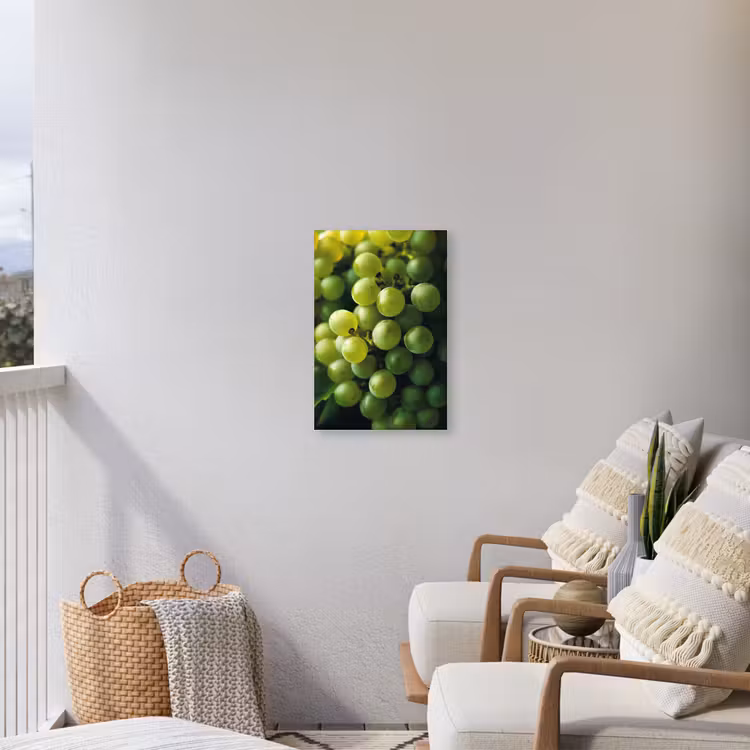 Druiven - Tros - Groen Tuinposter op houten frame 2 cm dik klein -sfeer1