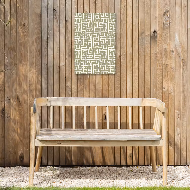 Grafisch - Patroon - Groen Tuinposter op houten frame 2 cm dik klein 841 -sfeer4