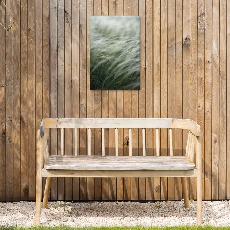 Gras - Wazig - Natuur - Groen - Zacht Tuinposter op houten frame 2 cm dik klein -sfeer4