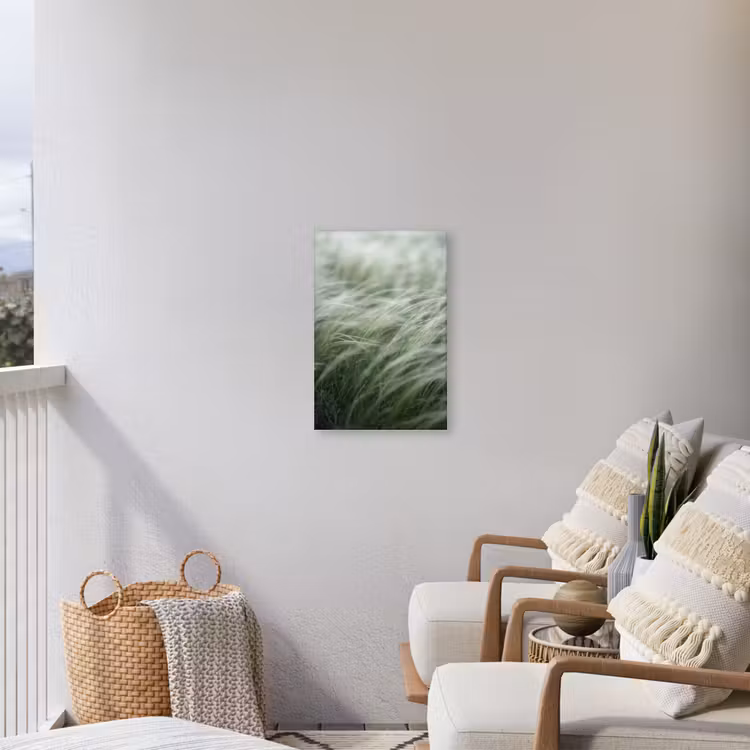 Gras - Wazig - Natuur - Groen - Zacht Tuinposter op houten frame 2 cm dik klein -sfeer1