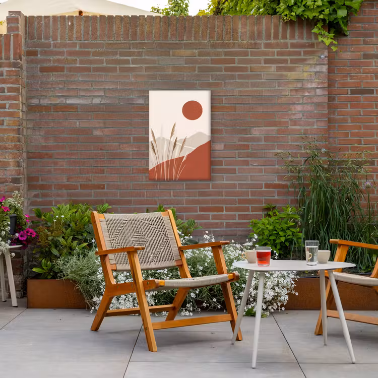 Gras - Landschap - Natuur - Abstract - Beige Tuinposter op houten frame 2 cm dik klein -sfeer3