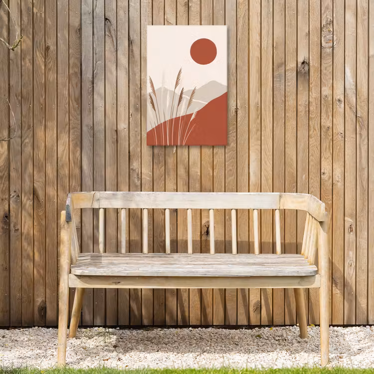 Gras - Landschap - Natuur - Abstract - Beige Tuinposter op houten frame 2 cm dik klein -sfeer4