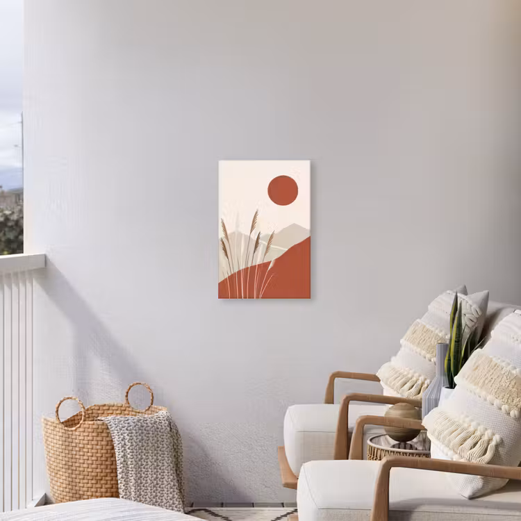 Gras - Landschap - Natuur - Abstract - Beige Tuinposter op houten frame 2 cm dik klein -sfeer1