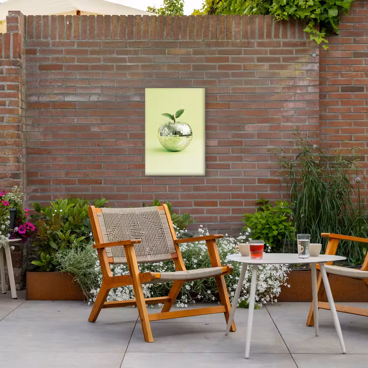Groen - Disco - Decoratie - Appel Tuinposter op houten frame 2 cm dik klein -sfeer3