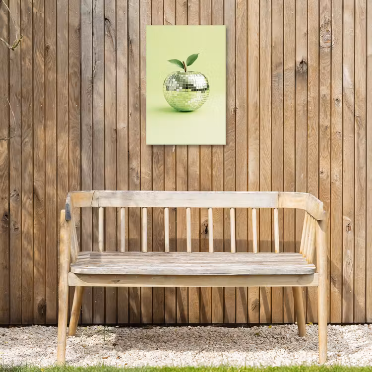 Groen - Disco - Decoratie - Appel Tuinposter op houten frame 2 cm dik klein -sfeer4