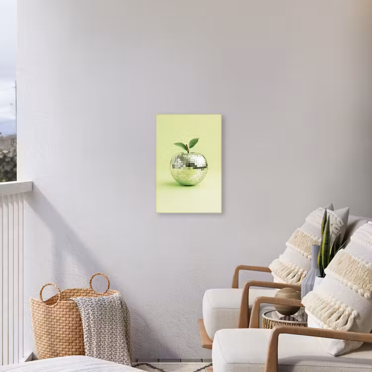 Groen - Disco - Decoratie - Appel Tuinposter op houten frame 2 cm dik klein -sfeer1