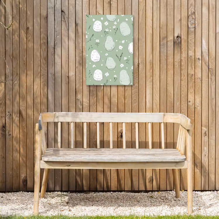 Groen - Eieren - Patroon Tuinposter op houten frame 2 cm dik klein -sfeer4