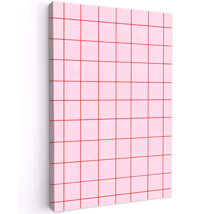 Raster - Patroon - Roze Tuinposter op houten frame 2 cm dik klein 841 -3d
