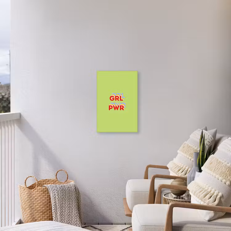 Grl pwr - Groen - Rood - 3D Tuinposter op houten frame 2 cm dik klein -sfeer1