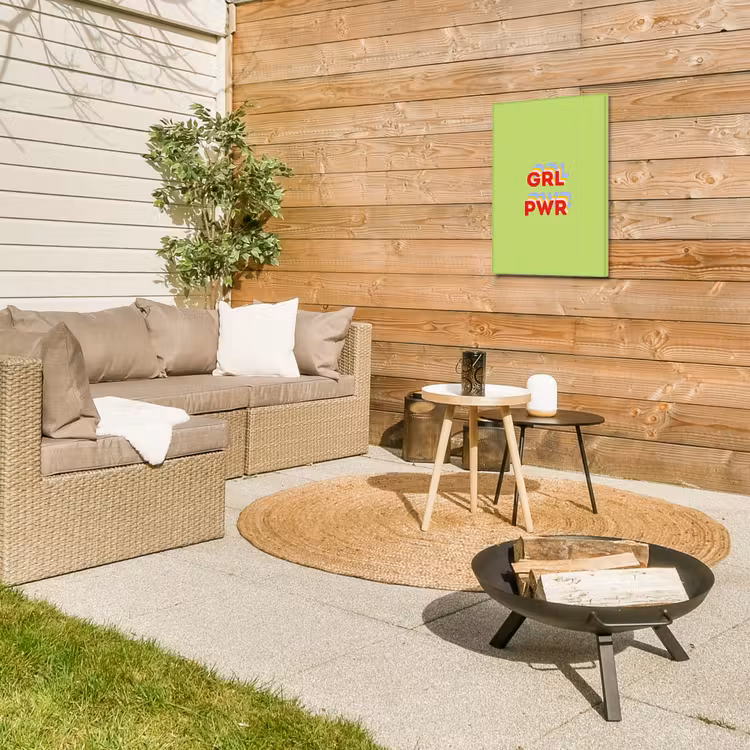 Grl pwr - Groen - Rood - 3D Tuinposter op houten frame 2 cm dik klein -sfeer2
