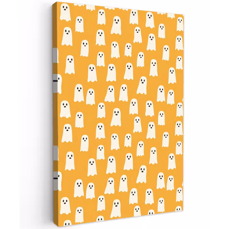 Halloween - Spookjes - Oker Tuinposter op houten frame 2 cm dik klein 841 -3d