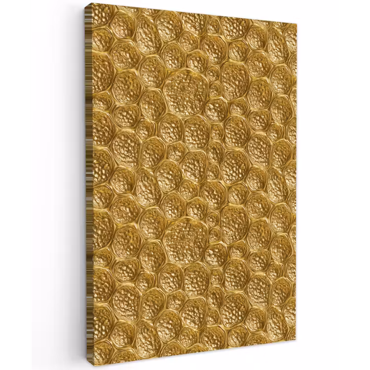 Gehamerd - Mozaïek - Antiek - Goud Tuinposter op houten frame 2 cm dik klein 841 -3d