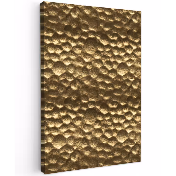 Gehamerd - Reliëf - Textuur - Bronsgoud Tuinposter op houten frame 2 cm dik klein 841 -3d