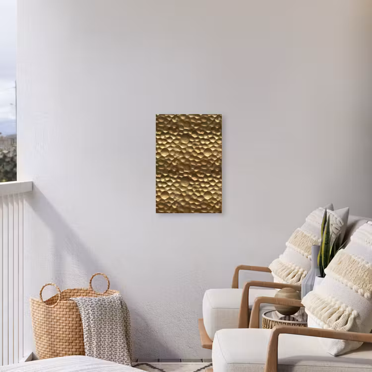Gehamerd - Reliëf - Textuur - Bronsgoud Tuinposter op houten frame 2 cm dik klein 841 -sfeer1
