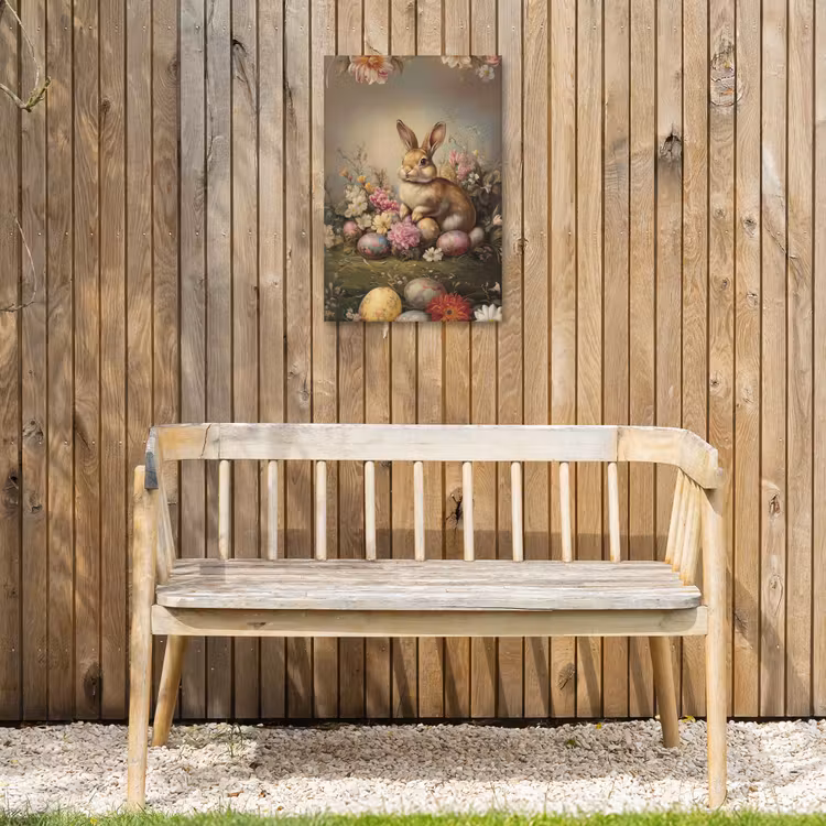 Haas - Stilleven - Bloemen Tuinposter op houten frame 2 cm dik klein -sfeer4