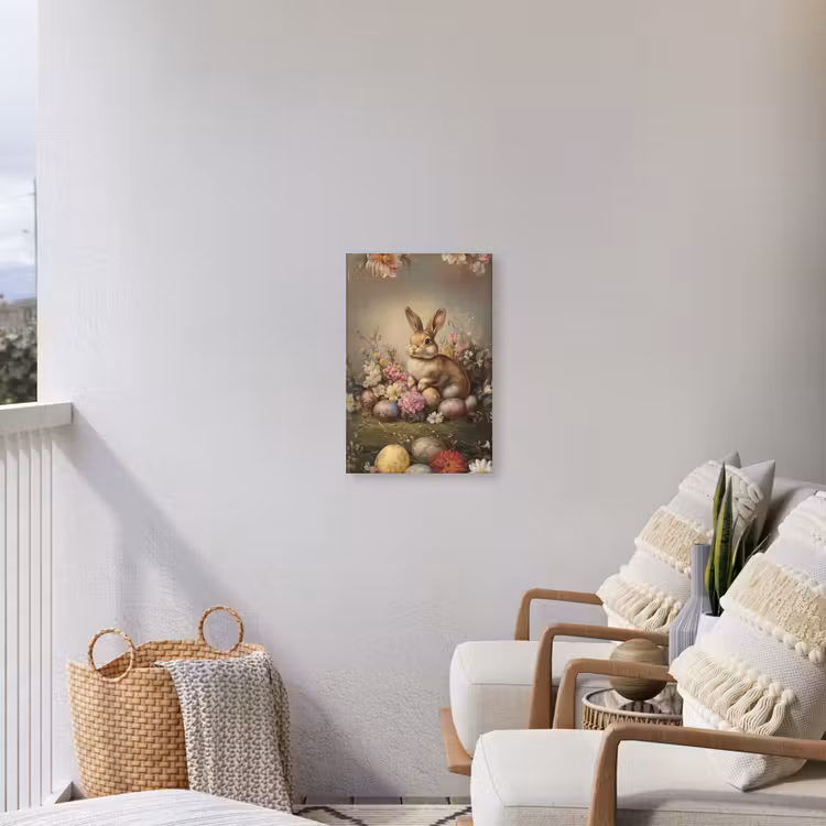 Haas - Stilleven - Bloemen Tuinposter op houten frame 2 cm dik klein -sfeer1
