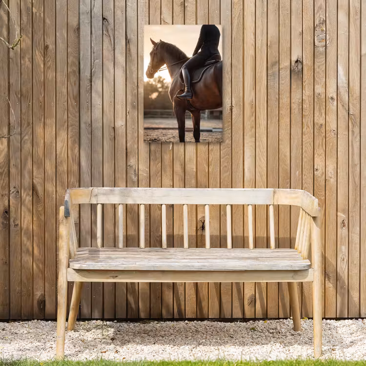 Harmonie - Ruiter - Zon Tuinposter op houten frame 2 cm dik klein -sfeer4