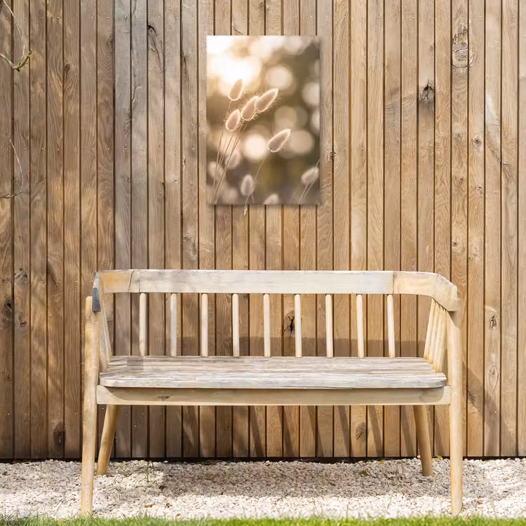 Hazestaartgras - Wit - Zonlicht Tuinposter op houten frame 2 cm dik klein -sfeer4