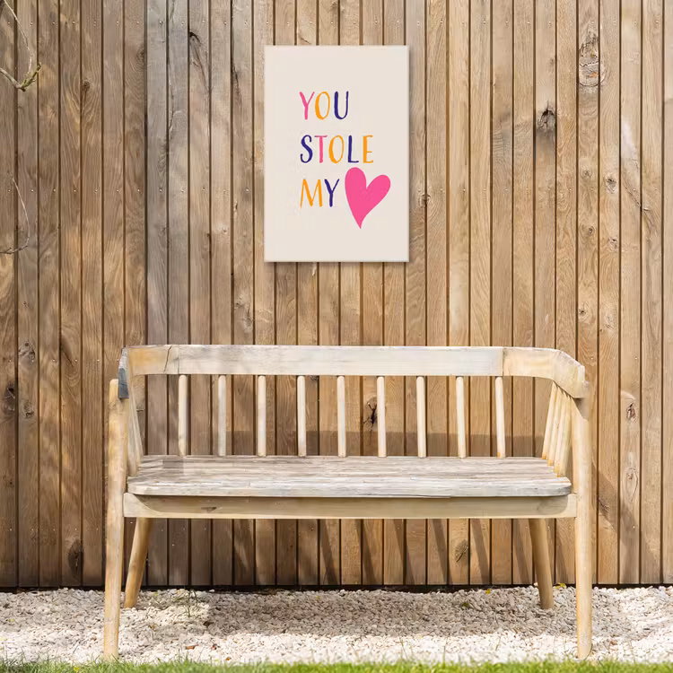 Hart - Valentijn - Tekst Tuinposter op houten frame 2 cm dik klein -sfeer4