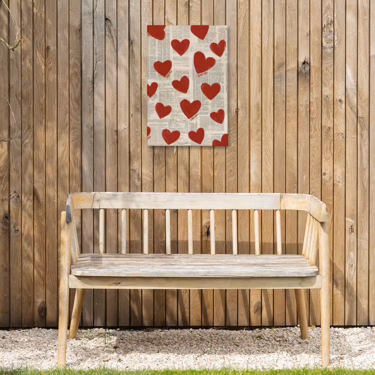 Hartjes - Krant - Loveyou Tuinposter op houten frame 2 cm dik klein -sfeer4