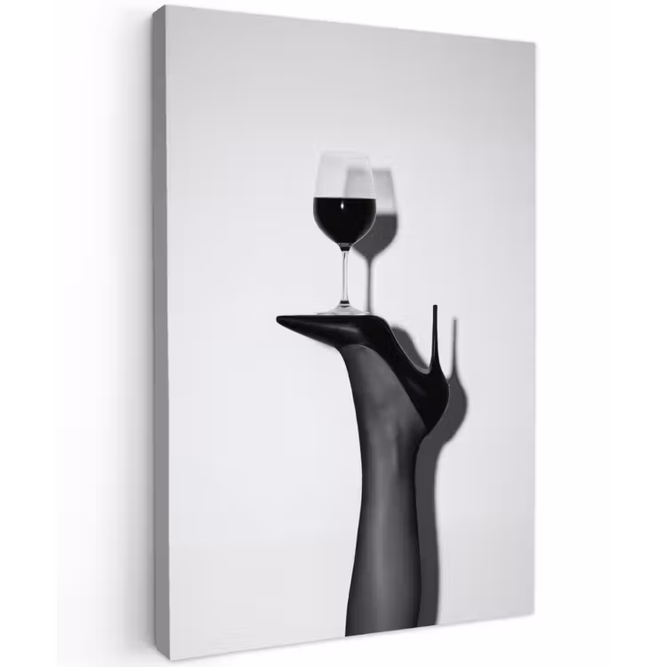 Hak - Wijn - Minimalistisch - Zwart Tuinposter op houten frame 2 cm dik klein -3d
