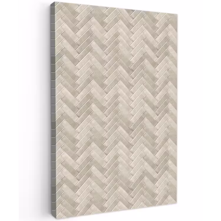 Visgraat - Wandtegel - Beige Tuinposter op houten frame 2 cm dik klein 841 -3d