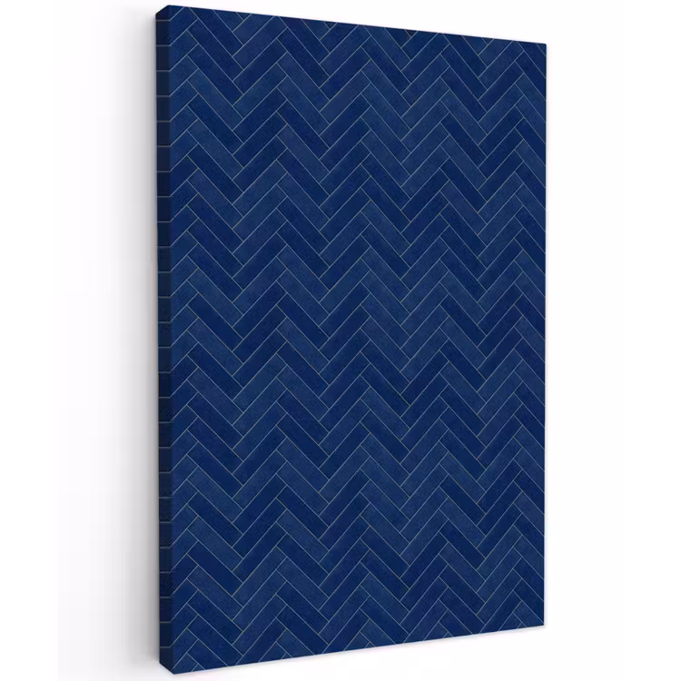 Visgraat - Wandtegel - Donkerblauw - Navy Blue Tuinposter op houten frame 2 cm dik klein 841 -3d