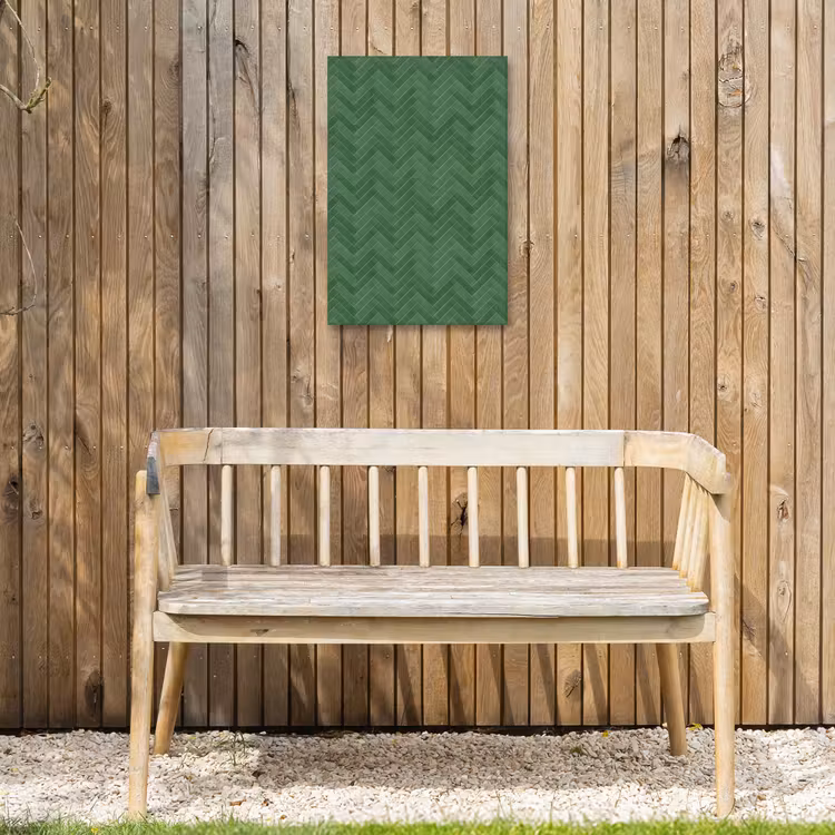 Visgraat - Wandtegel - Bosgroen Tuinposter op houten frame 2 cm dik klein 841 -sfeer4