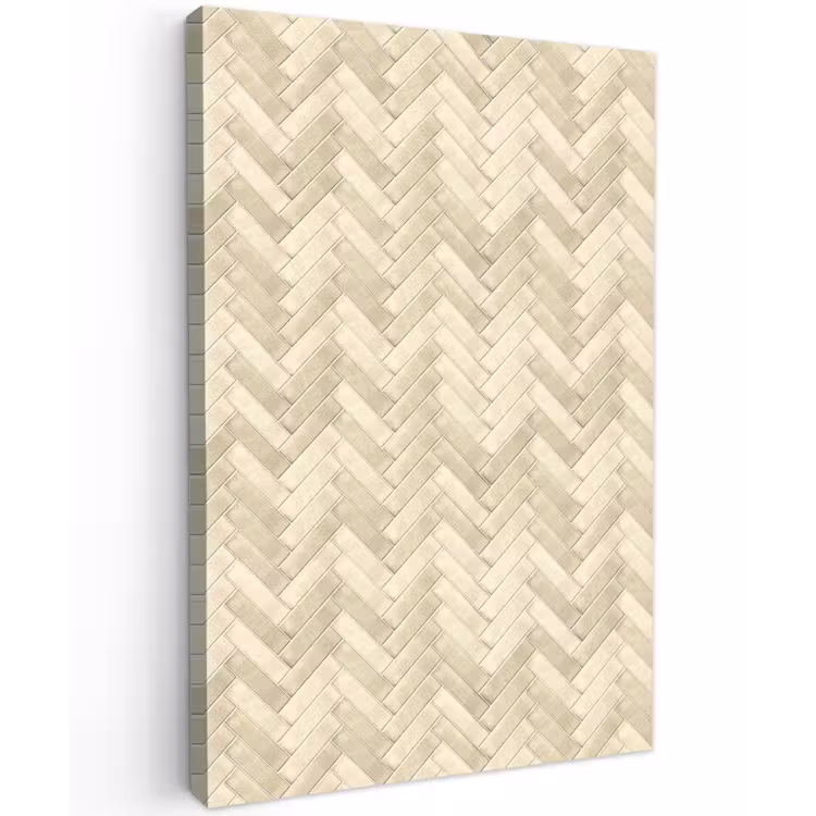 Visgraat - Wandtegel - Licht Beige Tuinposter op houten frame 2 cm dik klein 841 -3d