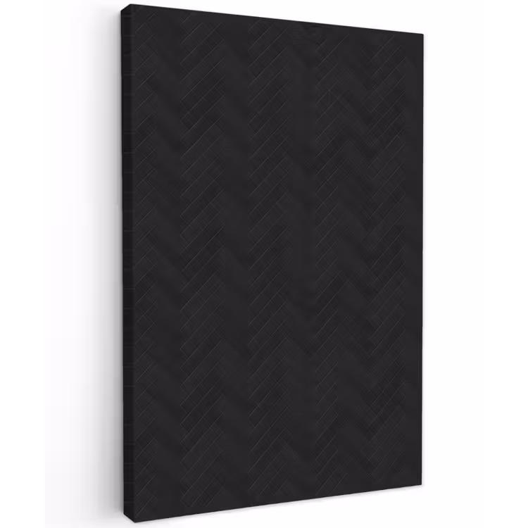 Visgraat - Wandtegel - Mat - Zwart Tuinposter op houten frame 2 cm dik klein 841 -3d