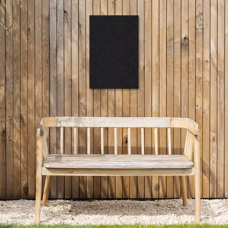 Visgraat - Wandtegel - Mat - Zwart Tuinposter op houten frame 2 cm dik klein 841 -sfeer4