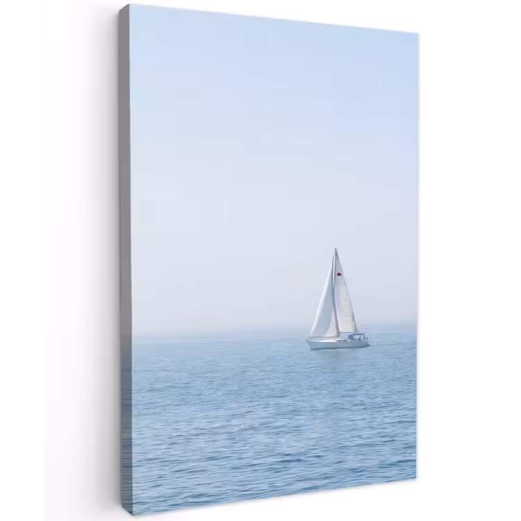 Horizon - Zeilboot - Zee Tuinposter op houten frame 2 cm dik klein -3d