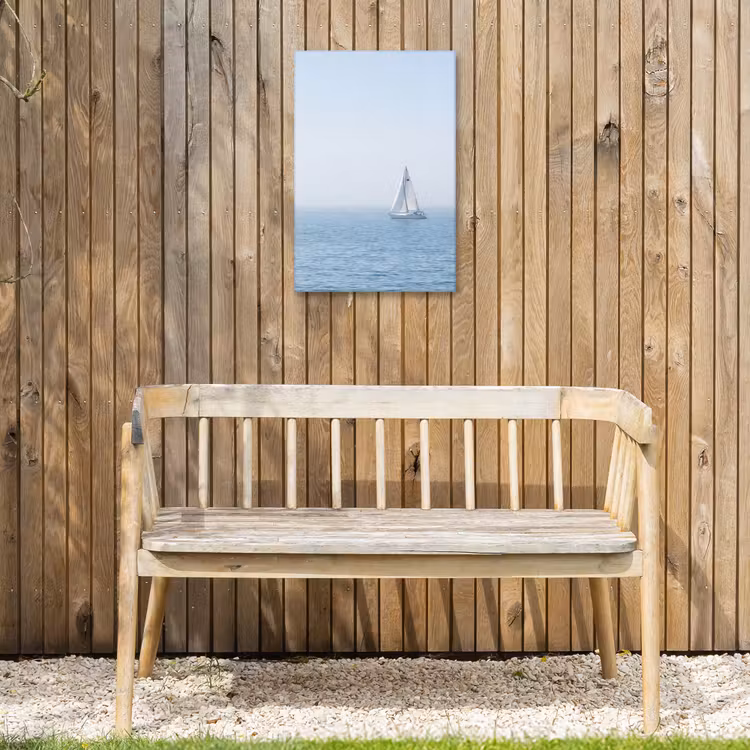 Horizon - Zeilboot - Zee Tuinposter op houten frame 2 cm dik klein -sfeer4