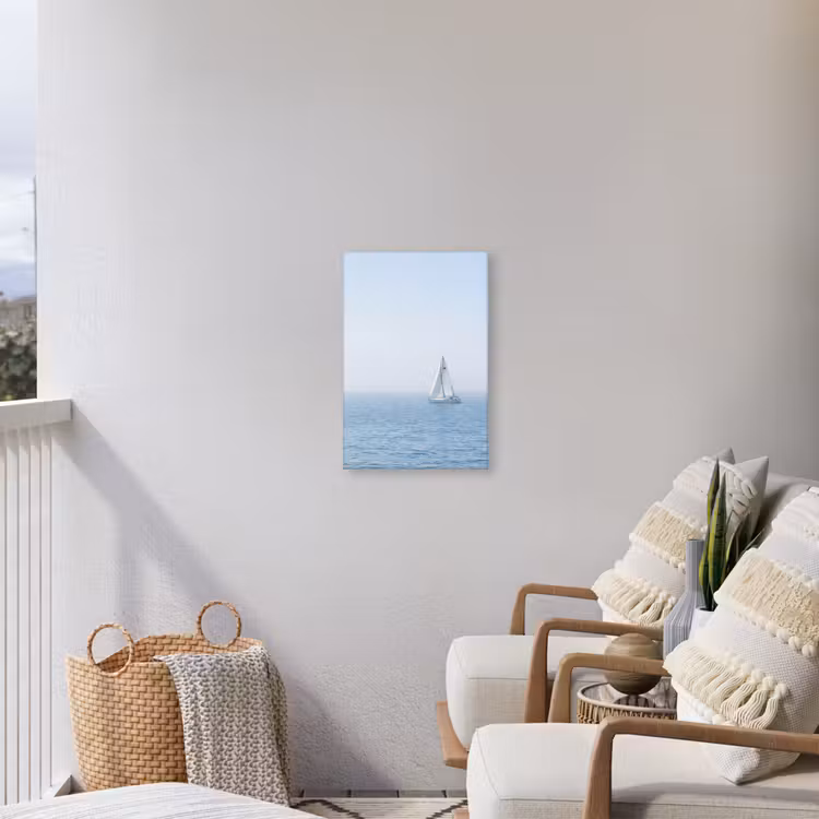 Horizon - Zeilboot - Zee Tuinposter op houten frame 2 cm dik klein -sfeer1