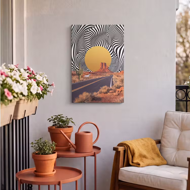 Outdoor Canvas Print - Horse - Desert - Nature - Paard - Woestijn - Natuur Tuinposter op houten frame 2 cm dik klein