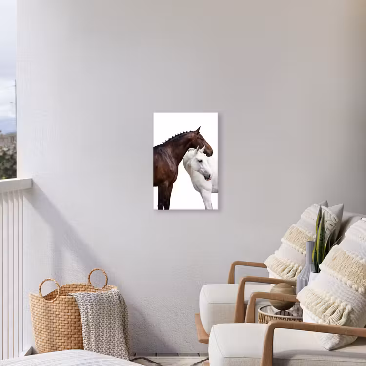 Paard - Modern - Balans Tuinposter op houten frame 2 cm dik klein -sfeer1