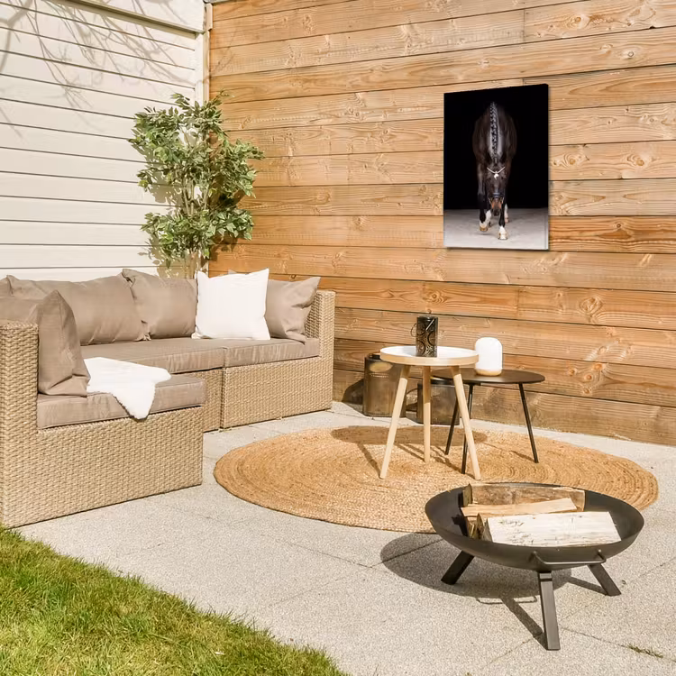 Paard - Modern - Portret Tuinposter op houten frame 2 cm dik klein -sfeer2