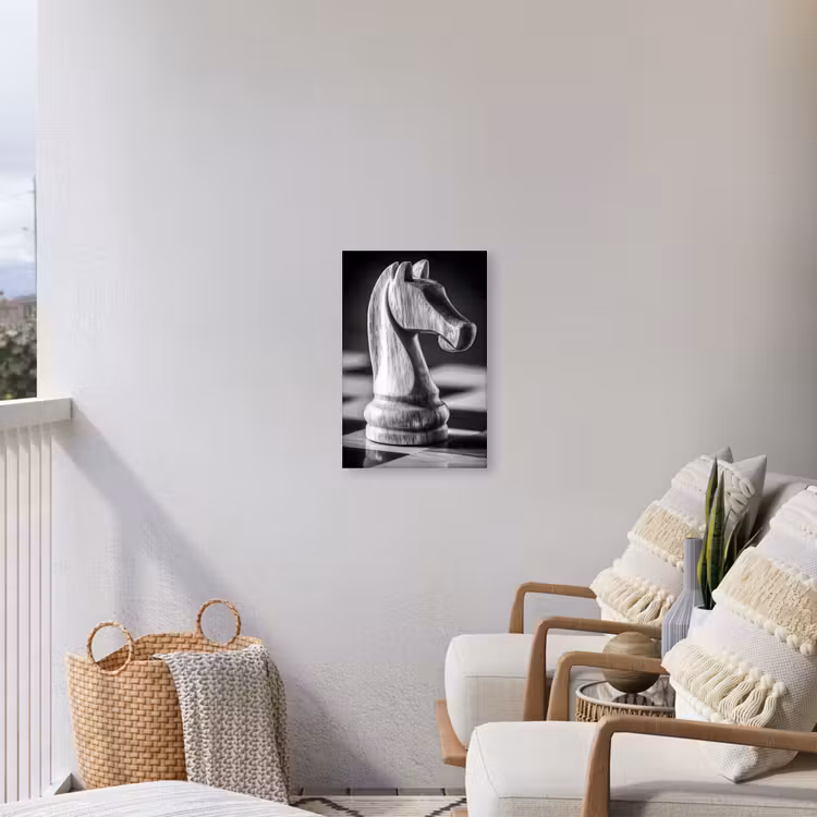 Paard - Hout - Schaalbord - Zwart Tuinposter op houten frame 2 cm dik klein -sfeer1