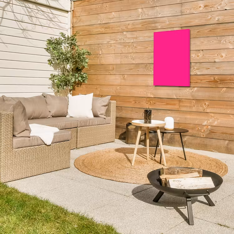 Hot - Fuchsia - Roze Tuinposter op houten frame 2 cm dik klein 841 -sfeer2
