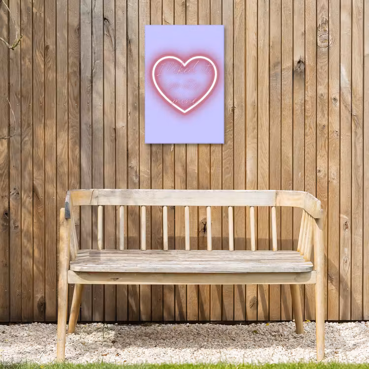 I liked it so it's mine - Neon hart - Paars Tuinposter op houten frame 2 cm dik klein -sfeer4