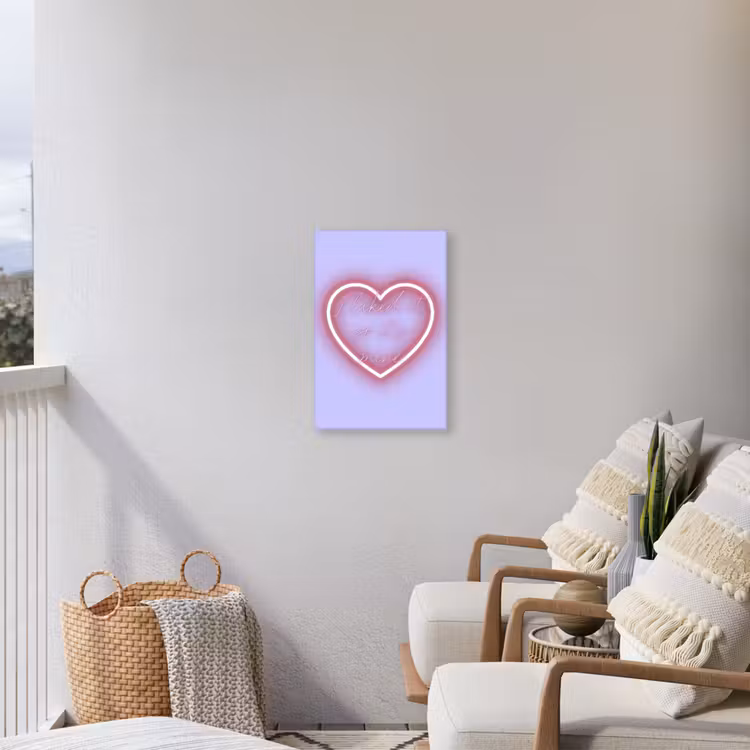 I liked it so it's mine - Neon hart - Paars Tuinposter op houten frame 2 cm dik klein -sfeer1