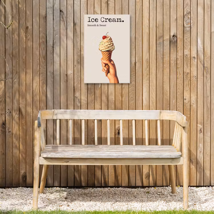 Ice cream - Softijs - Kleurrijk - Kers Tuinposter op houten frame 2 cm dik klein -sfeer4