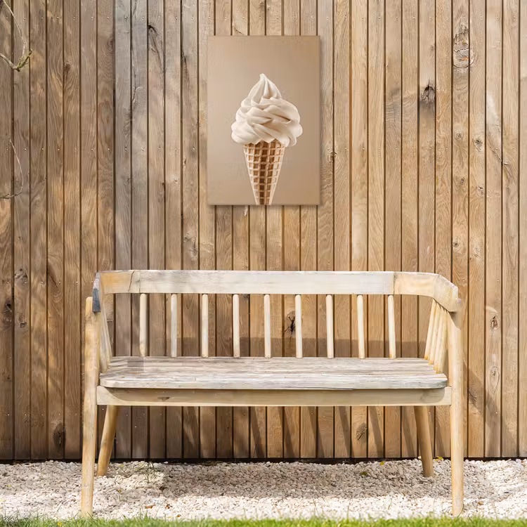 IJs - Softijs - Romig - Hoorntje - Beige Tuinposter op houten frame 2 cm dik klein -sfeer4
