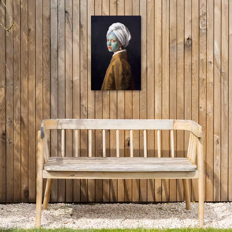 Iconisch - Modern - Kleurrijk Tuinposter op houten frame 2 cm dik klein -sfeer4