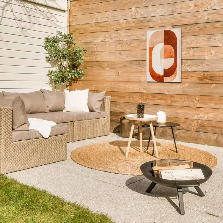 Illustratie - Abstract - Vormen - Rood Tuinposter op houten frame 2 cm dik klein -sfeer2