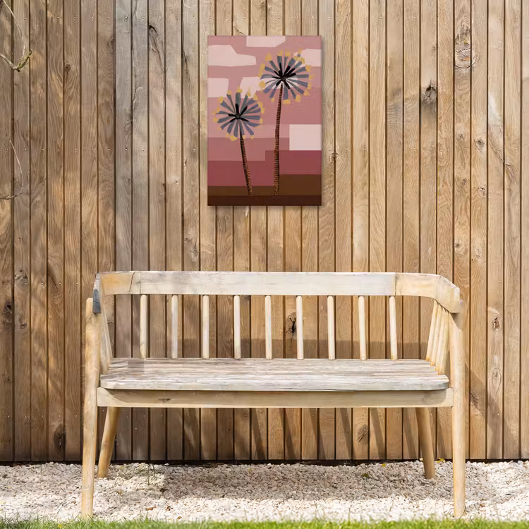 Illustratie - Bloemen - Vlakken - Abstract Tuinposter op houten frame 2 cm dik klein -sfeer4