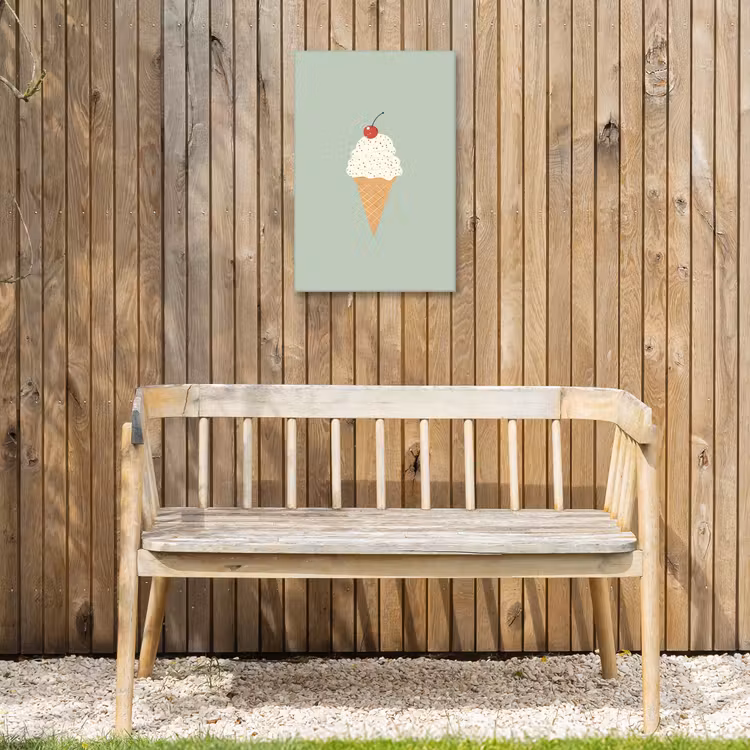 Illustratie - Ijsje - Spikkels - Kers Tuinposter op houten frame 2 cm dik klein -sfeer4