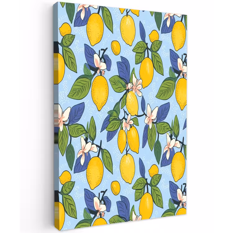 Illustratie - Citroen - Patroon Tuinposter op houten frame 2 cm dik klein 841 -3d