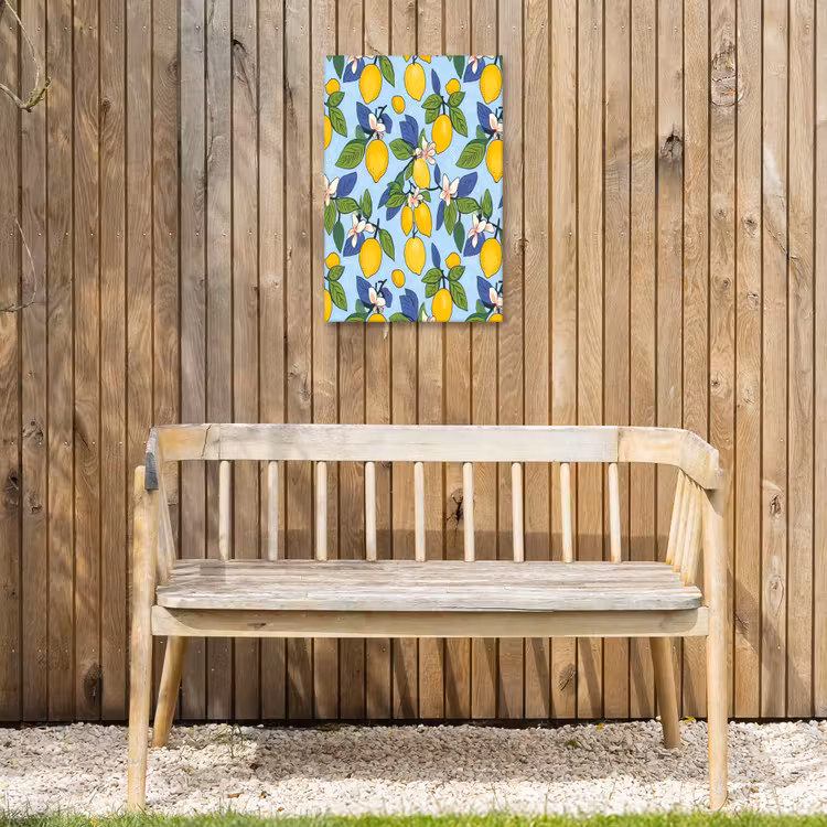 Illustratie - Citroen - Patroon Tuinposter op houten frame 2 cm dik klein 841 -sfeer4