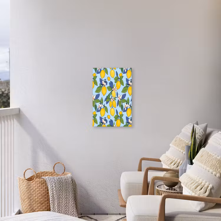 Illustratie - Citroen - Patroon Tuinposter op houten frame 2 cm dik klein 841 -sfeer1